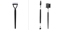 HKM-709715 Double-Headed Eyebrow Brush with Steel Tooth Comb and Nylon Bristles, 14cm Length