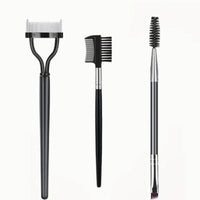 HKM-709715 Double-Headed Eyebrow Brush with Steel Tooth Comb and Nylon Bristles, 14cm Length