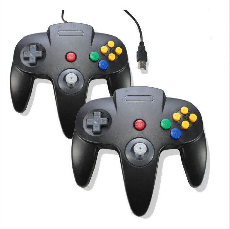 HKM-423059 USB N64 Controller for PC – Game Console Accessory in Blue, Black, and Grey