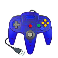 HKM-423059 USB N64 Controller for PC – Game Console Accessory in Blue, Black, and Grey