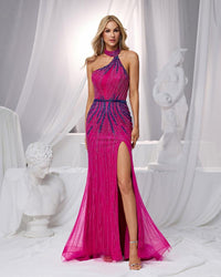 HKM-075091 Elegant Purple Evening Gown for Women - Style EZ25182