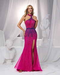 HKM-075091 Elegant Purple Evening Gown for Women - Style EZ25182