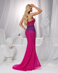 HKM-075091 Elegant Purple Evening Gown for Women - Style EZ25182