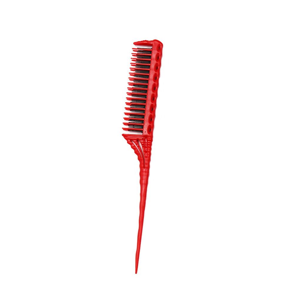 KTX-903379 Three-Row Pointed Tail Hairdressing Comb - Durable Plastic Design