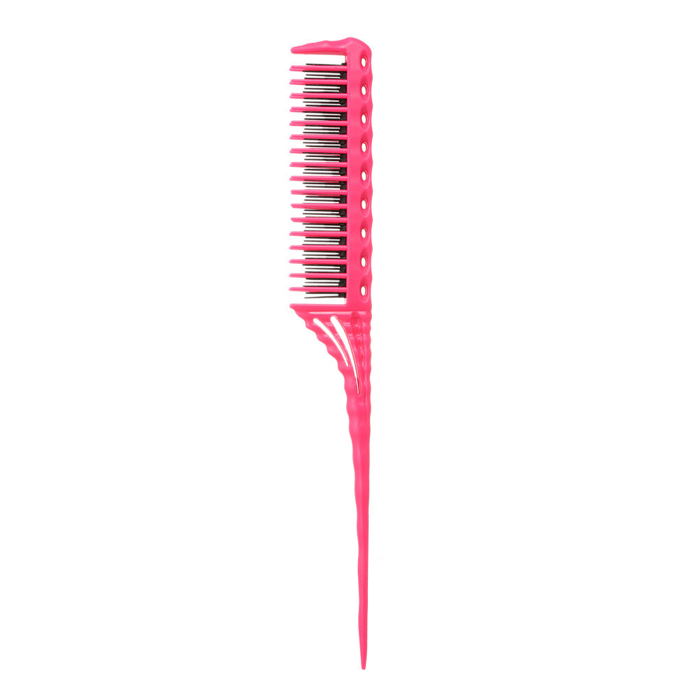 KTX-903379 Three-Row Pointed Tail Hairdressing Comb - Durable Plastic Design