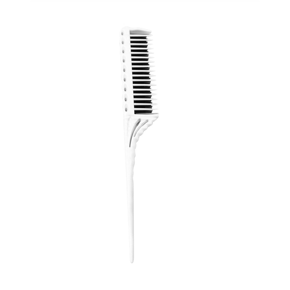 KTX-903379 Three-Row Pointed Tail Hairdressing Comb - Durable Plastic Design