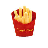 HKM-120019 Fast Food-Themed Plush Dog Toy Set - Bucket, Fries, Soda & Burger with Squeakers