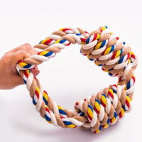 HKM-792019 Durable Large Rope Knot Toy for Cat and Dog Teeth Cleaning and Interactive Play