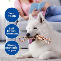 HKM-792019 Durable Large Rope Knot Toy for Cat and Dog Teeth Cleaning and Interactive Play