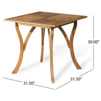 HKM-449683 Natural Brown Acacia Outdoor Square Dining Table for Stylish Gatherings