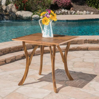 HKM-449683 Natural Brown Acacia Outdoor Square Dining Table for Stylish Gatherings