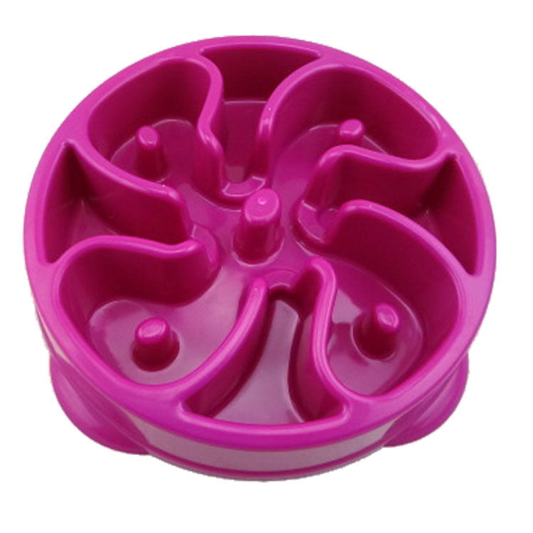 HKM-442899 Slow Feed Dog Bowl - Durable Plastic Pet Feeding Dish