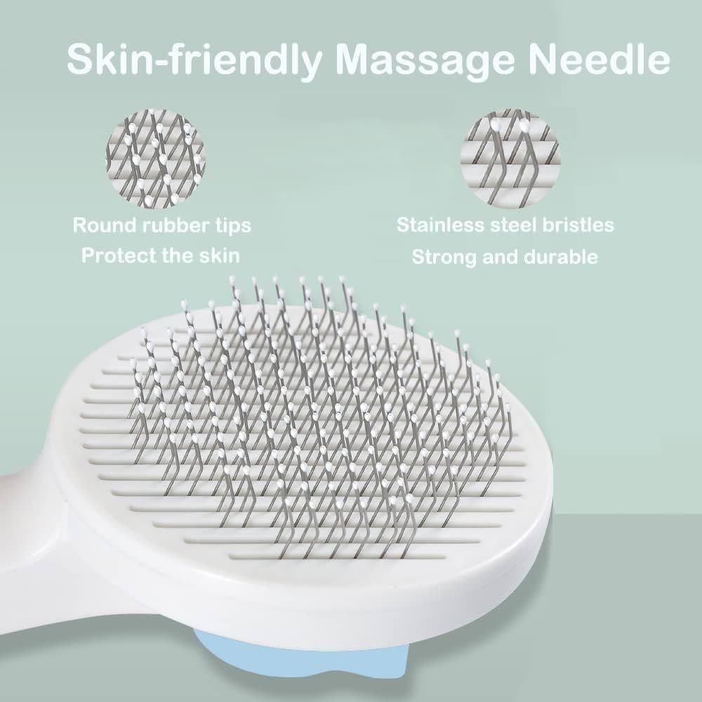 HKM-970387 Self-Cleaning Cat and Dog Grooming Brush for Short and Long Haired Pets ¨C Easy Fur Removal and Gentle Massage