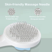 HKM-970387 Self-Cleaning Cat and Dog Grooming Brush for Short and Long Haired Pets ¨C Easy Fur Removal and Gentle Massage