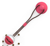 HKM-938899 Interactive Silicon Suction Cup Dog Tug Toy with Tooth Cleaning and Feeding Functions