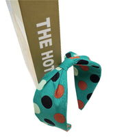 HKM-360979 Polka Dot Knotted Wide Brim Headband Hair Accessory in Multiple Colors