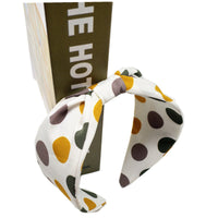 HKM-360979 Polka Dot Knotted Wide Brim Headband Hair Accessory in Multiple Colors
