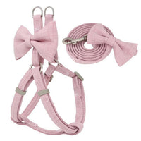 HKM-776723 Adjustable Soft Dog Harness, Leash and Collar Set with Cute Bow ¨C Available in Multiple Colors