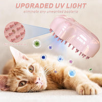 HKM-870931 Self-Cleaning 4-in-1 Cat & Dog Grooming Steam Brush with Massage Feature and Release Button for Easy Fur Removal