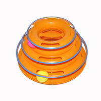 HKM-970515 Three-Layer Play Plate for Cats - Spray-Painted, Durable PP Material, 25cm Diameter