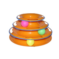 HKM-970515 Three-Layer Play Plate for Cats - Spray-Painted, Durable PP Material, 25cm Diameter