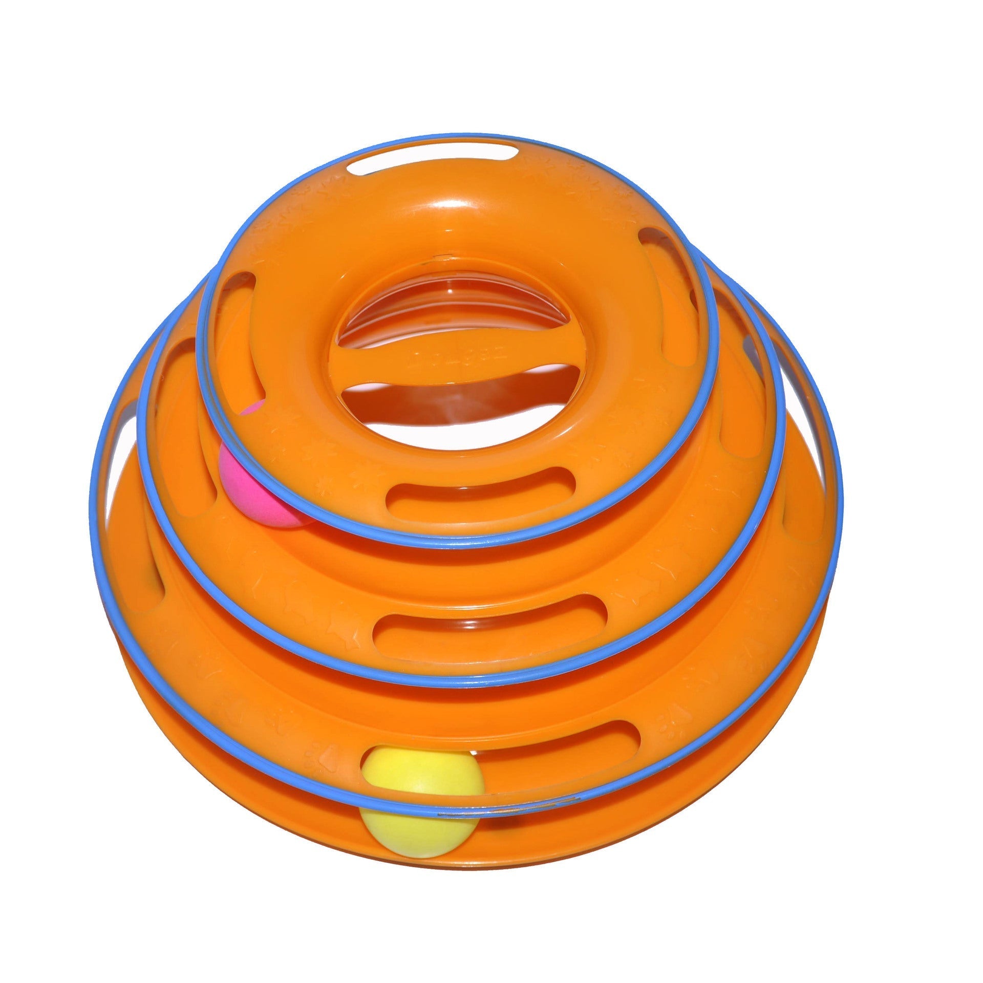 HKM-970515 Three-Layer Play Plate for Cats - Spray-Painted, Durable PP Material, 25cm Diameter