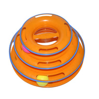 HKM-970515 Three-Layer Play Plate for Cats - Spray-Painted, Durable PP Material, 25cm Diameter
