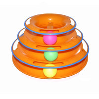 HKM-970515 Three-Layer Play Plate for Cats - Spray-Painted, Durable PP Material, 25cm Diameter
