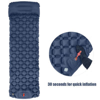 HKM-218003 Ultralight Inflatable Camping Sleeping Pad with Integrated Pillows for Hiking and Travel