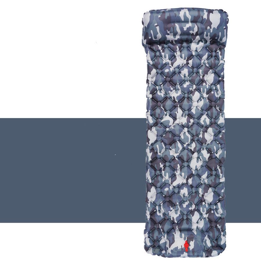 HKM-218003 Ultralight Inflatable Camping Sleeping Pad with Integrated Pillows for Hiking and Travel