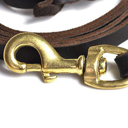 HKM-988307 Leather Traction Rope for Large Dogs - 1.5m, 2.0m, 2.5m, 3.0m Lengths Available