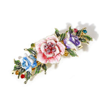 HKM-834387 Vintage Gold-Plated Crystal Rhinestone Flower Hair Clip - 10.5cm