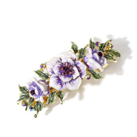 HKM-834387 Vintage Gold-Plated Crystal Rhinestone Flower Hair Clip - 10.5cm