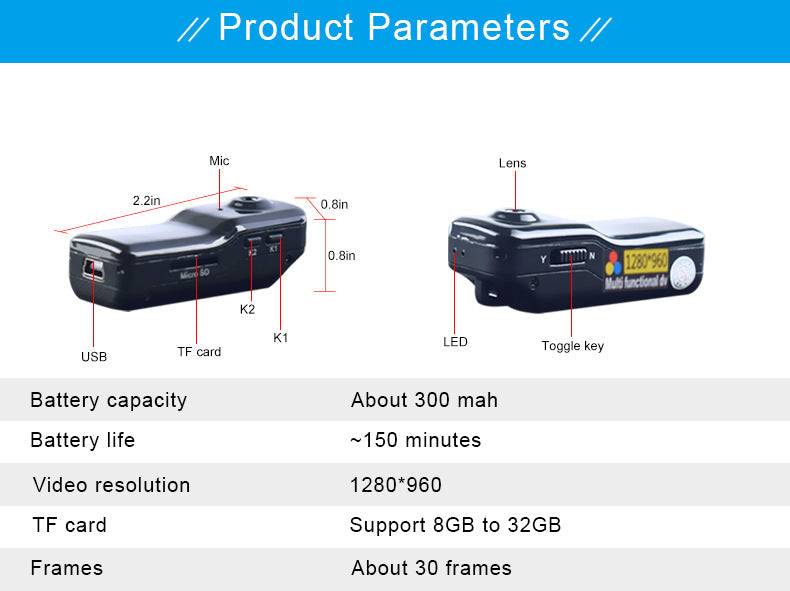 KTX-396627 MD80 Digital Camera - Wireless Aerial Video Recorder & Sports DV Camera