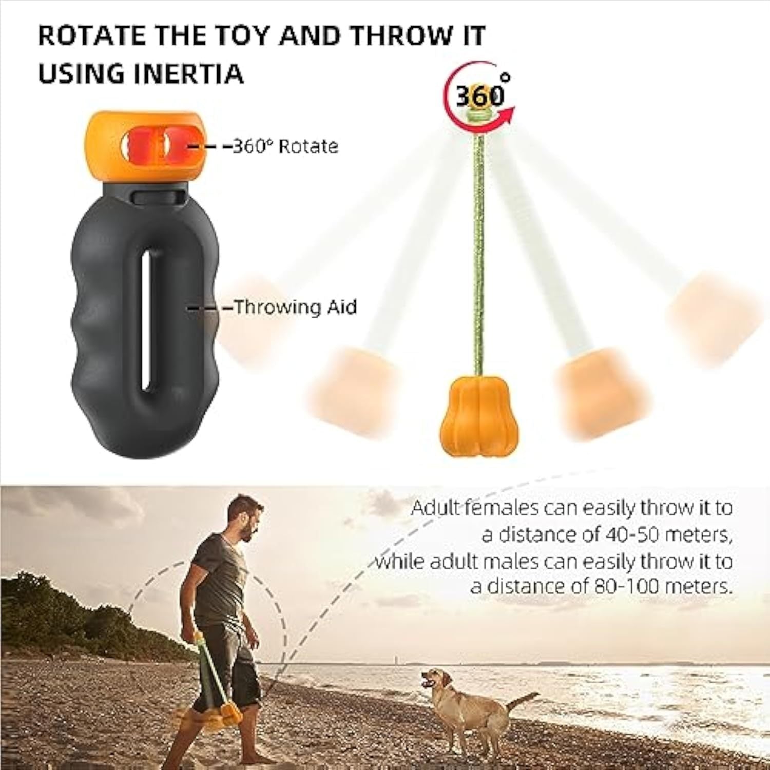 HKM-361747 Halloween Interactive Dog Toy - Pumpkin Thrower with Drawstring and Squeaker