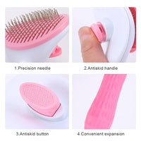 HKM-917203 Self-Cleaning Thick Needle Pet Grooming Comb for Cats and Dogs
