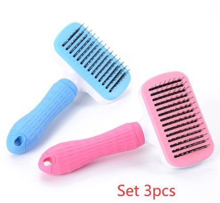 HKM-917203 Self-Cleaning Thick Needle Pet Grooming Comb for Cats and Dogs