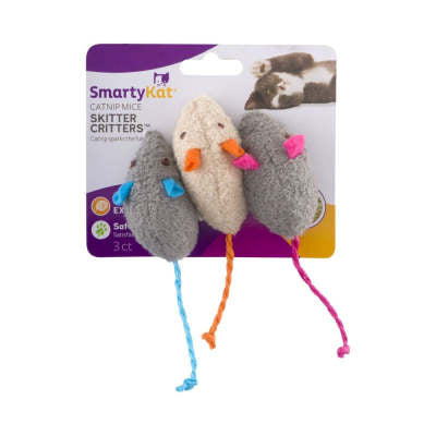 HKM-968211 Interactive Plush Catnip Mouse Toy for Cats in Blue and Orange