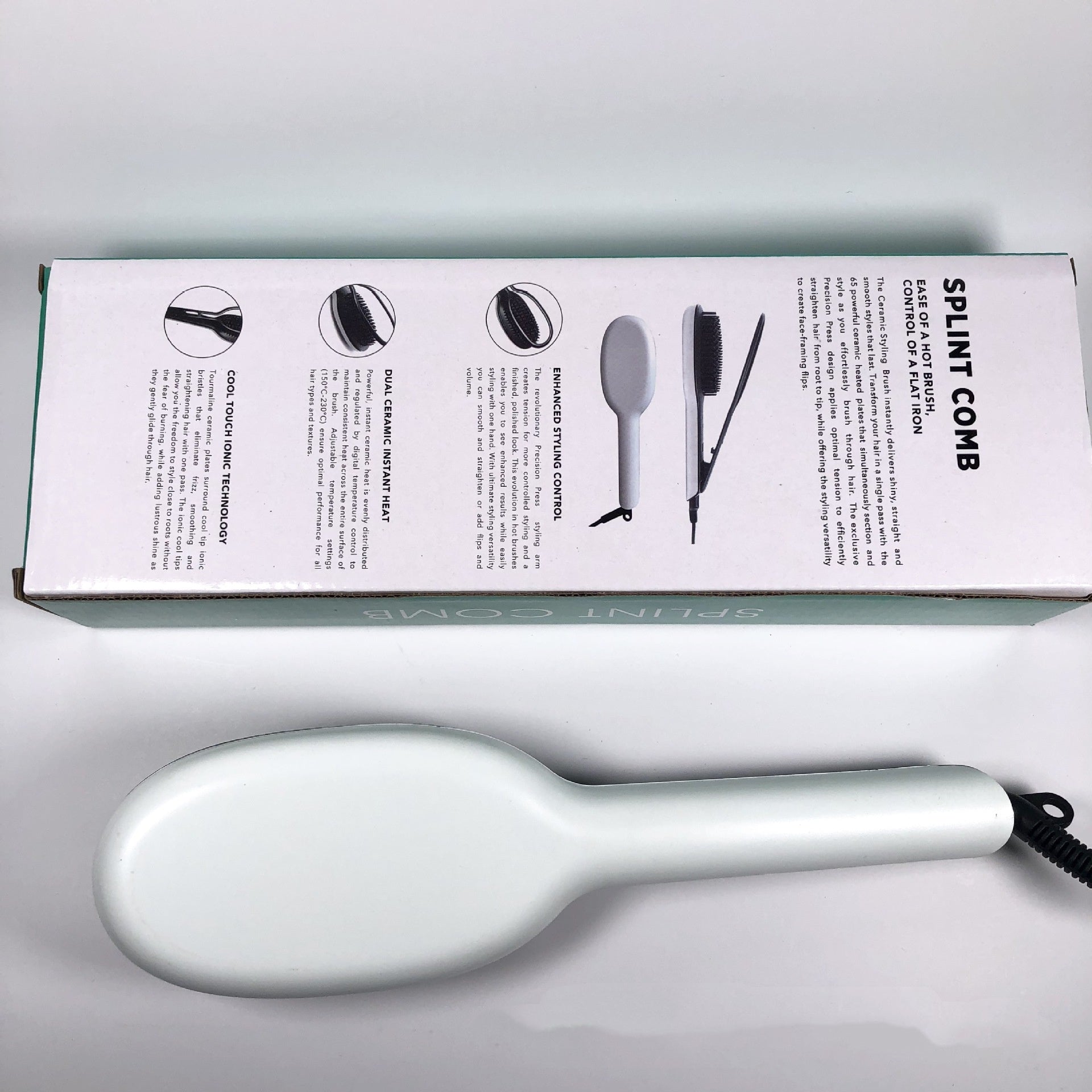 HKM-761939 Dual-Use Hair Straightening and Curling Comb with Tourmaline Ceramic Temperature Control