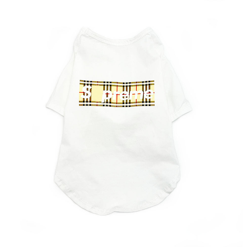 HKM-745299 Summer Cotton Short Sleeve Dog T-Shirt Available in Black and White, Sizes S-XXL