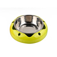HKM-206611 Stainless Steel Pet Bowl with Colorful PP Base – 18.1 cm Diameter, 4 cm Height