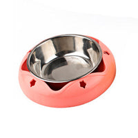 HKM-206611 Stainless Steel Pet Bowl with Colorful PP Base – 18.1 cm Diameter, 4 cm Height