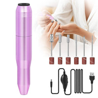 HKM-677203 Portable Electric Nail Drill for Manicure and Pedicure with 6 Bits
