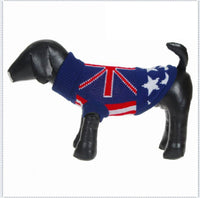 HKM-749075 Warm Blue Acrylic Dog Sweater with Fun Print for Pets in Multiple Sizes