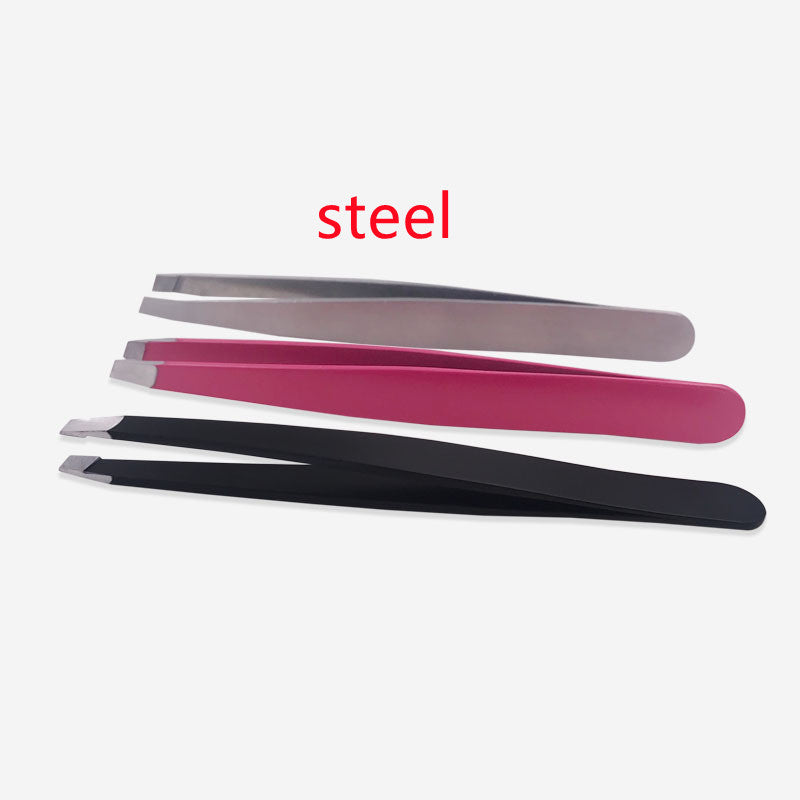 HKM-857939 Stainless Steel Eyebrow Trimming Clip Set in Black, Rose Red, and Silver Finishes
