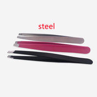 HKM-857939 Stainless Steel Eyebrow Trimming Clip Set in Black, Rose Red, and Silver Finishes