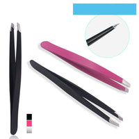 HKM-857939 Stainless Steel Eyebrow Trimming Clip Set in Black, Rose Red, and Silver Finishes