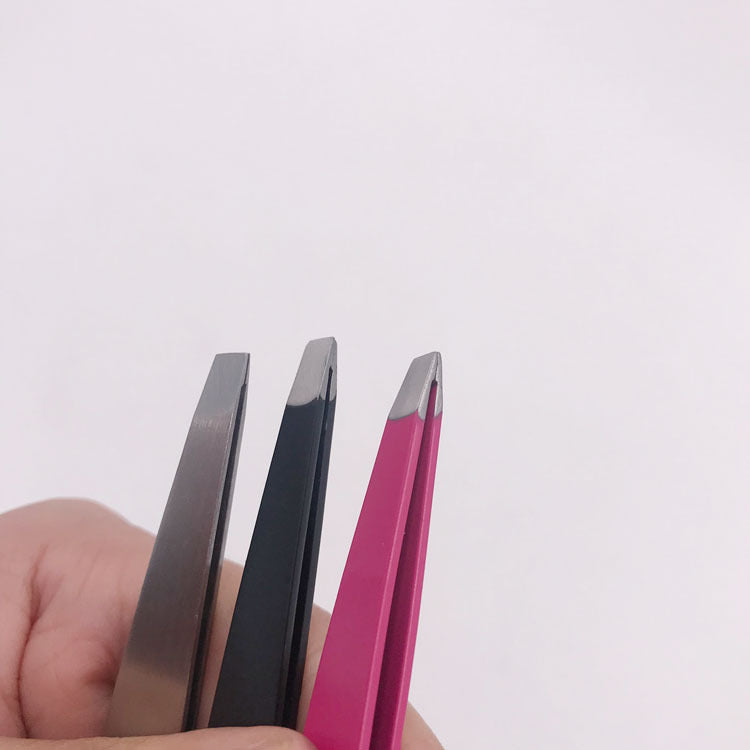 HKM-857939 Stainless Steel Eyebrow Trimming Clip Set in Black, Rose Red, and Silver Finishes