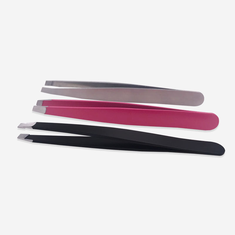HKM-857939 Stainless Steel Eyebrow Trimming Clip Set in Black, Rose Red, and Silver Finishes