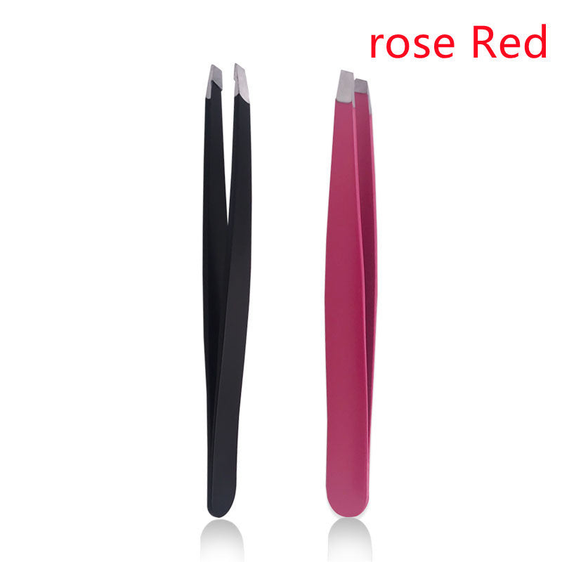 HKM-857939 Stainless Steel Eyebrow Trimming Clip Set in Black, Rose Red, and Silver Finishes